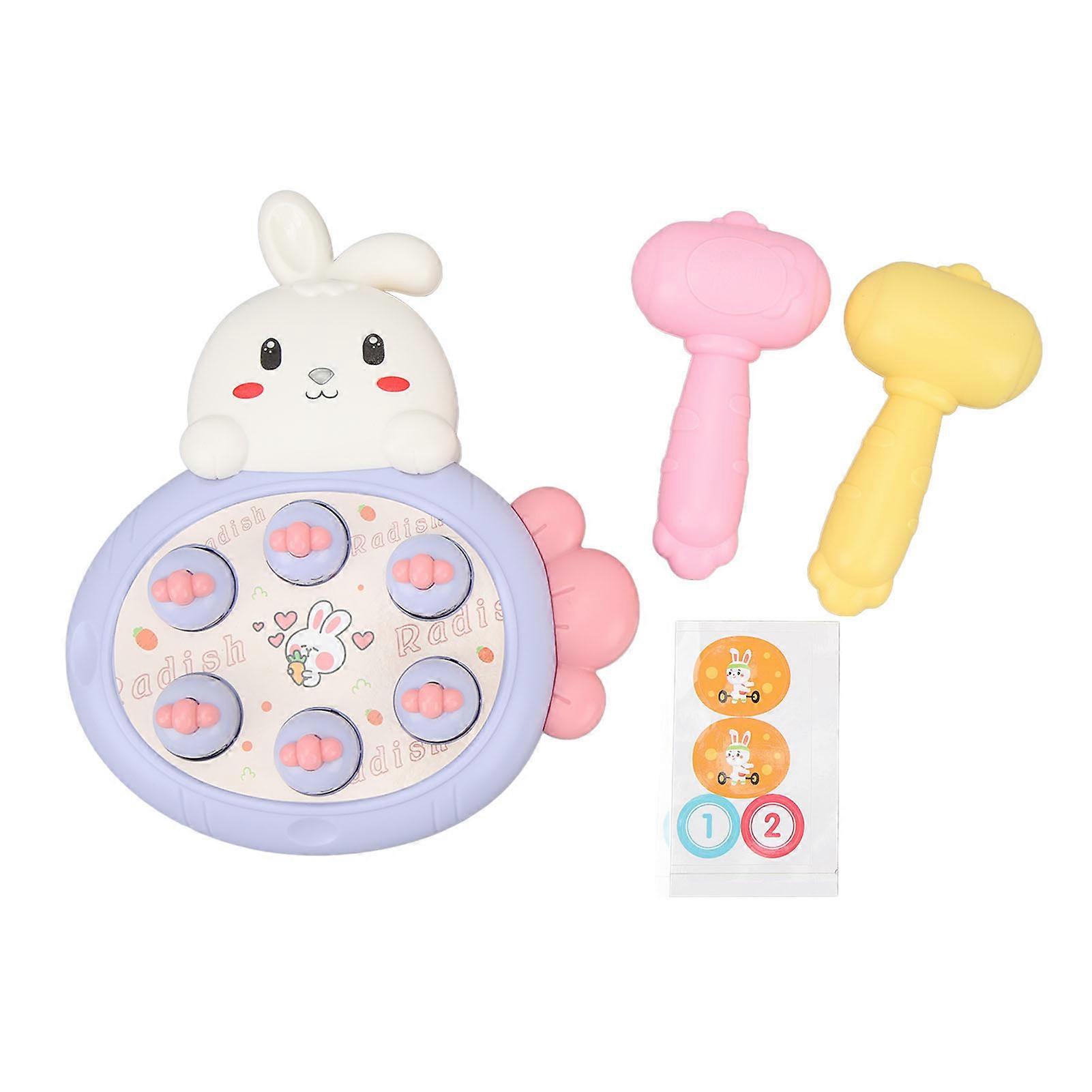 Mole Pounding Game Cartoon Bunny Carrot Style Safe Smoothing Stable Hammering Pounding Toy for Family Education School
