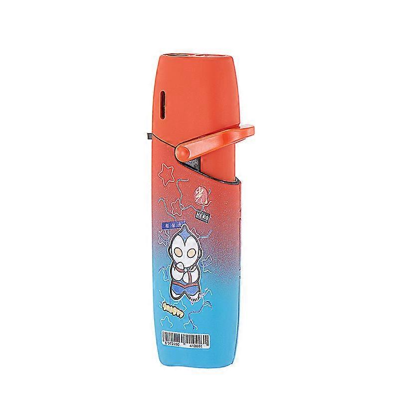Creative cartoon gradient color metal rocker inflatable lighter creative windproof straight lighter