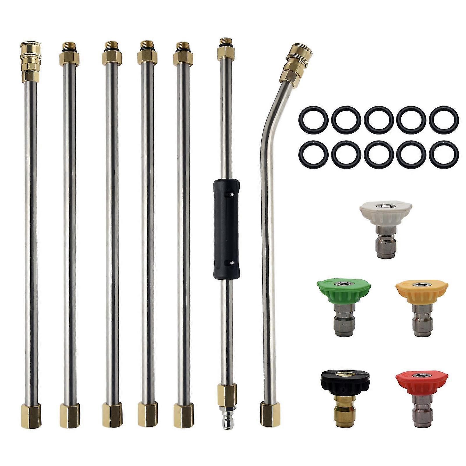 7pcs With Spray Nozzle Pressure Washer Replacement Rustproof Extension Wand Set
