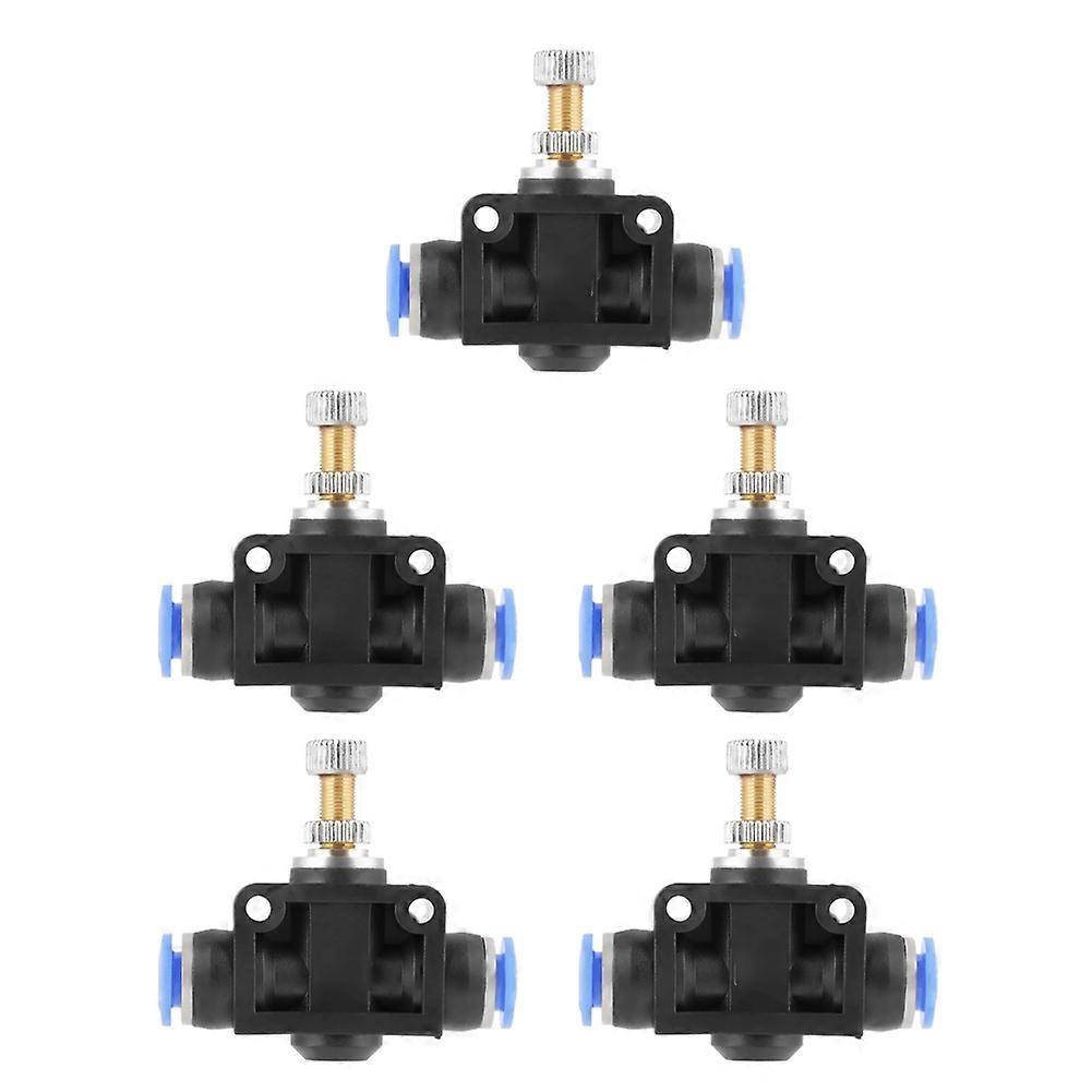 5 pcs/set Push In Speed Controller 6mm Pneumatic Air Flow Control Valve Connector YEMAA