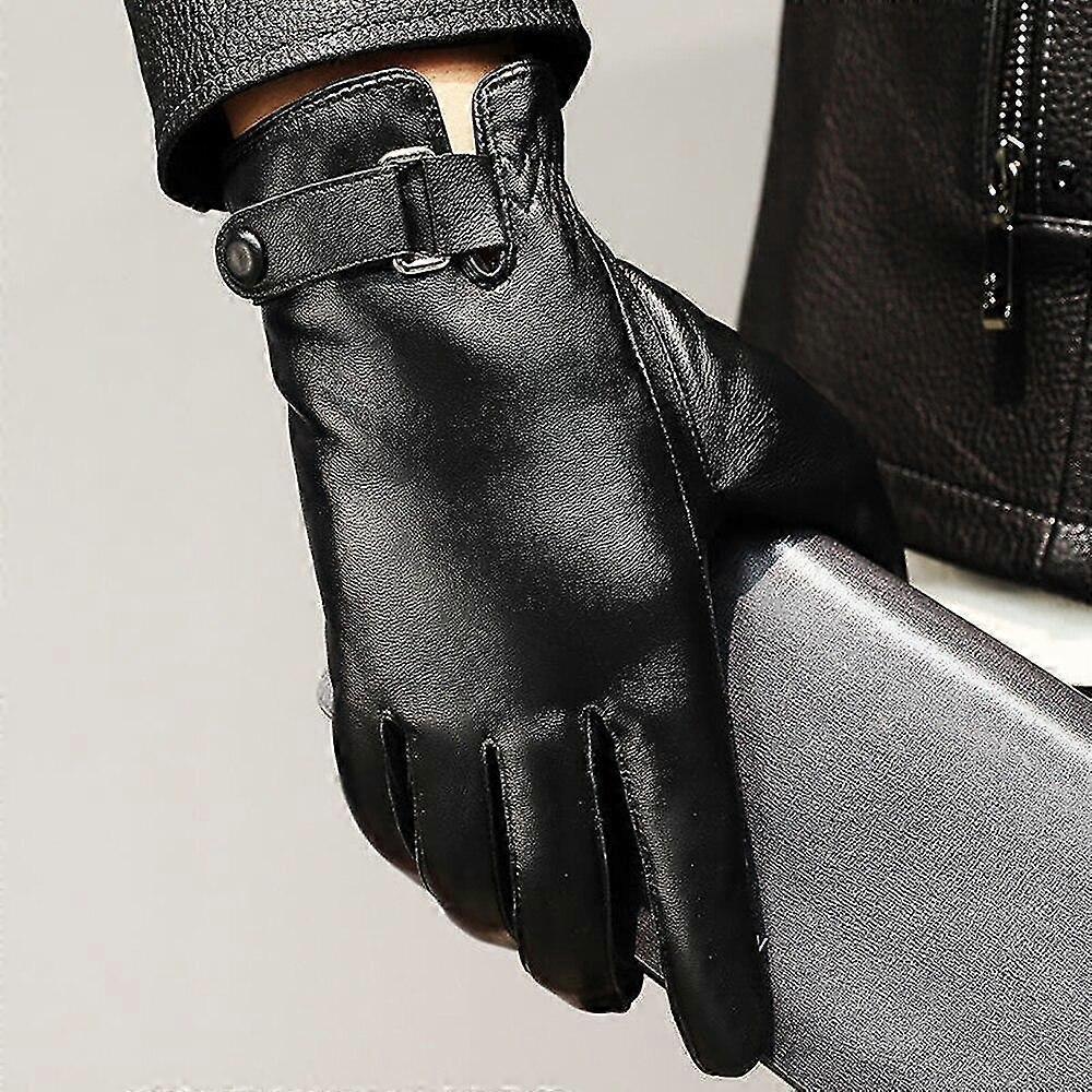 Winter Geniune Schafsleder Lederhandschuhe Herren Plus Samt Driving Warme Touchscreen Fäustlinge