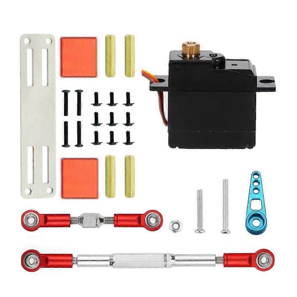 17G Metal Gear Servo and Steering Link Rod Servo Mount Set for C14 C24 1/16 RC Car Upgrade Parts Ac