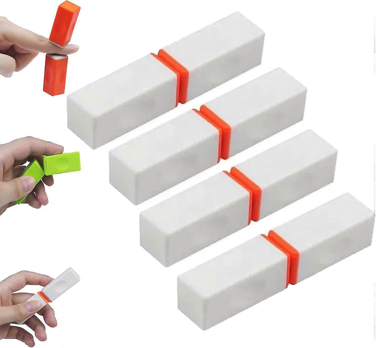 4pcs Bounce Bricks, Magnetic Building Blocks, Magnetic Fidget Block Toy, Mini Building Blocks, Fidget Magnetic Spinner, Magic Stress Relief Toy Gift
