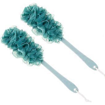 Cepillo corporal de baño de mango largo Esponja de malla de nylon suave en un palo para hombres Mujeres
