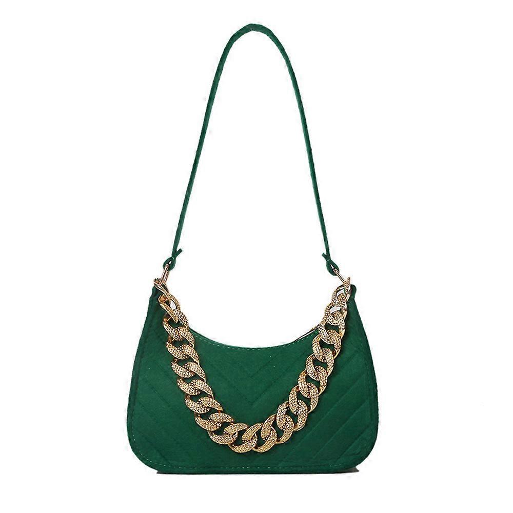 (BAG)New chain decorative texture bag artificial leather simple temperament commuter shoulder underarm bag