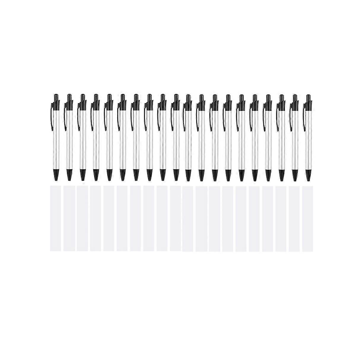 Sublimation Pens Blanks, 12Pcs Heat Transfer Ballpoint Pens DIY with 12Pcs Shrink Wraps