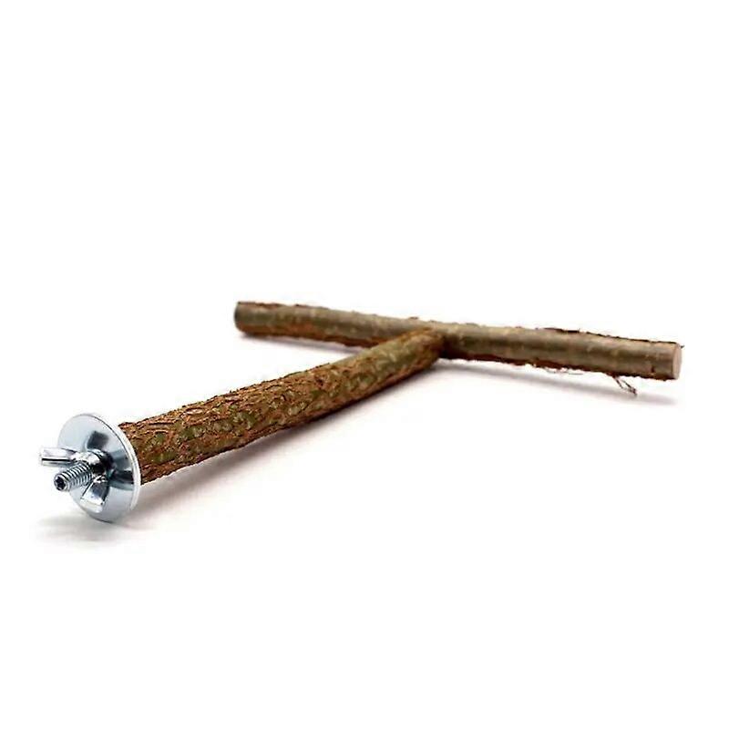 Lintukoju Ahven Natural Wood Standing Bar Tree Stick Safe Parrot Chew Toys Stable Scrub Station Cage Tarvikkeet