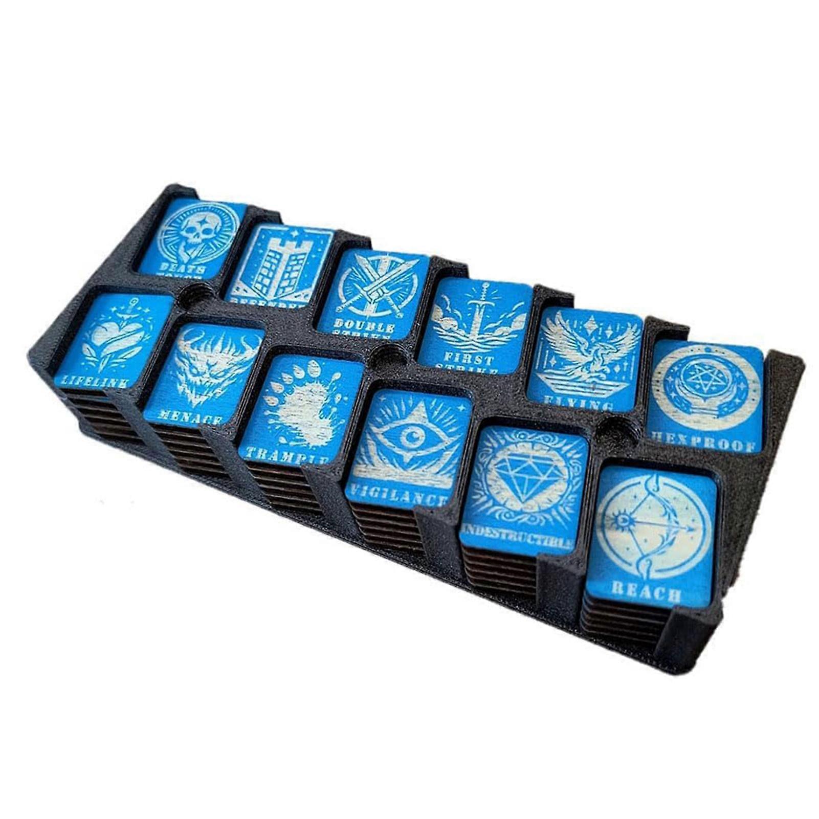 Ability Tracking Counters for Tabletop Card Game Funny Unique Wooden Ability Counter Set with Storage Box