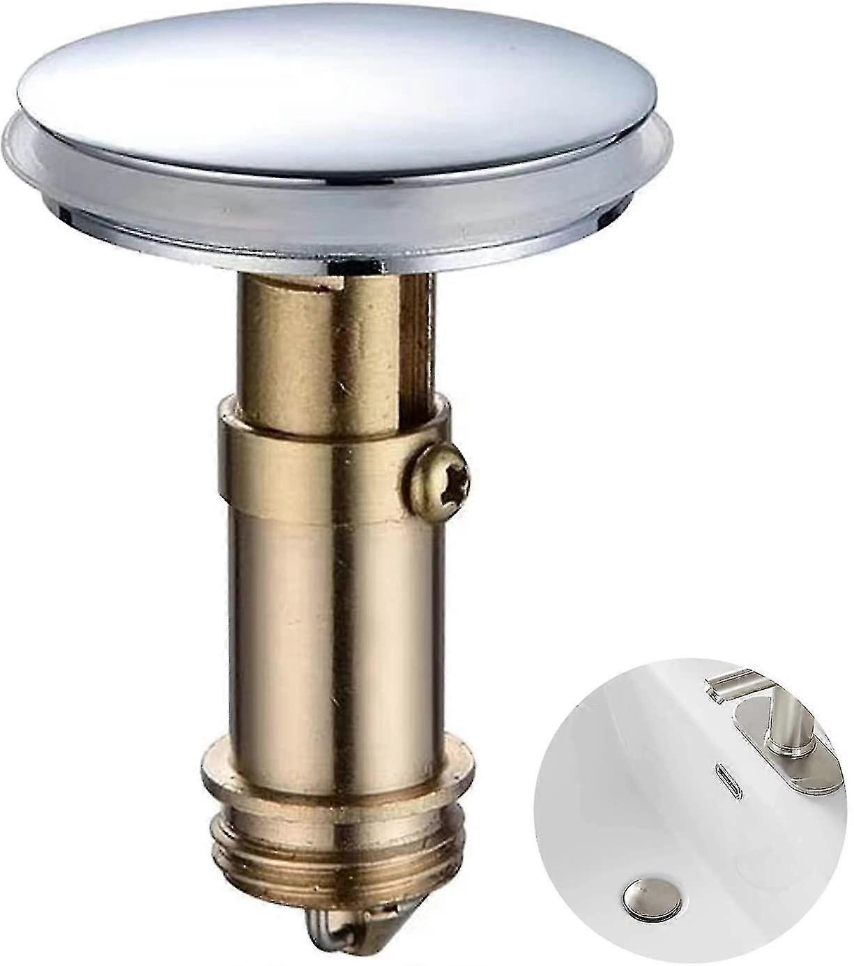 2pcs Bathroom Push Pop-up Click Clack Plug Stopper, 38mm Sink Drain Plug Pop-up Stopper_fi