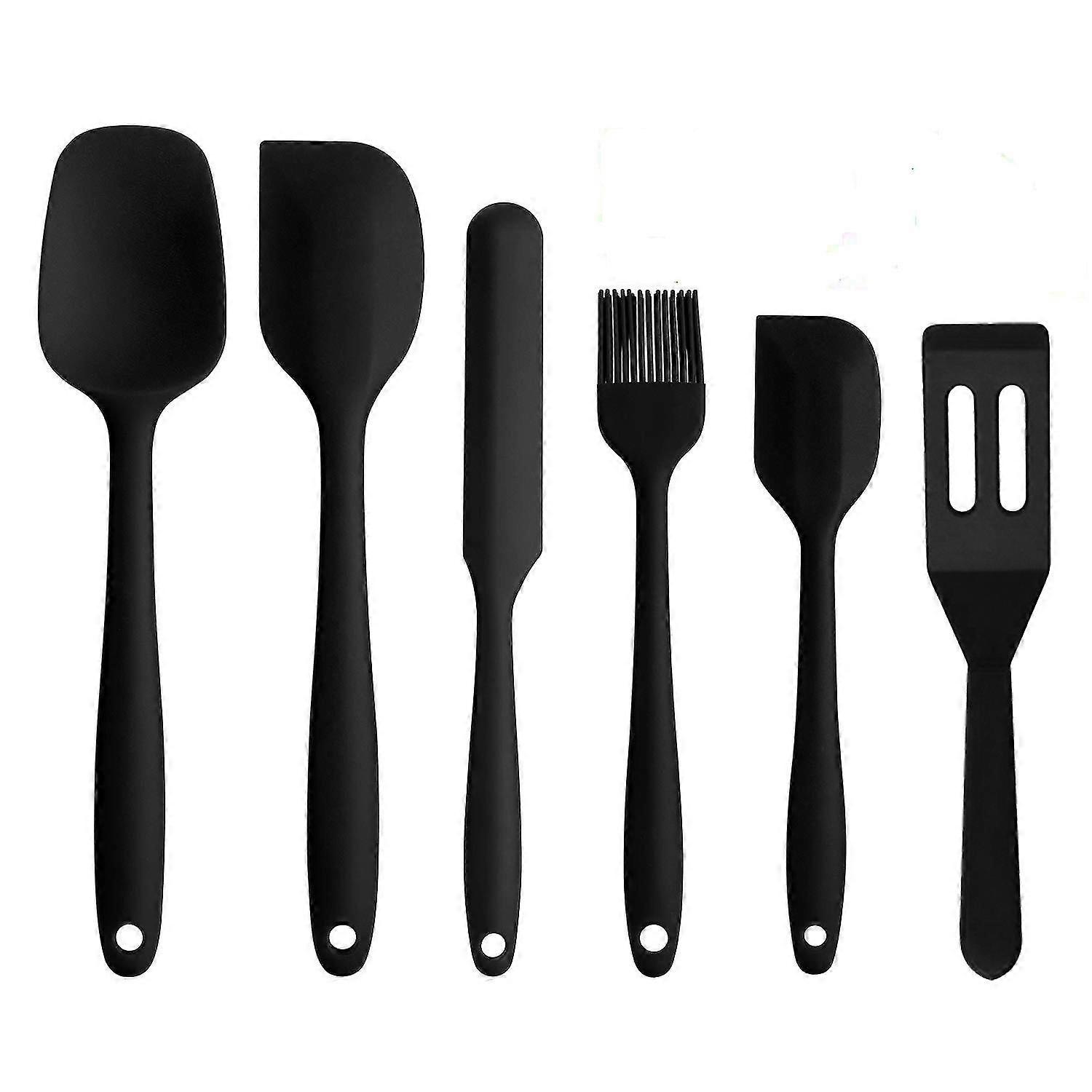 6 Pcs Silic Spatulas For Ing -ant Ergonomic Spatulas For Ba Ng Spoons Non-stick Rubber Spatula