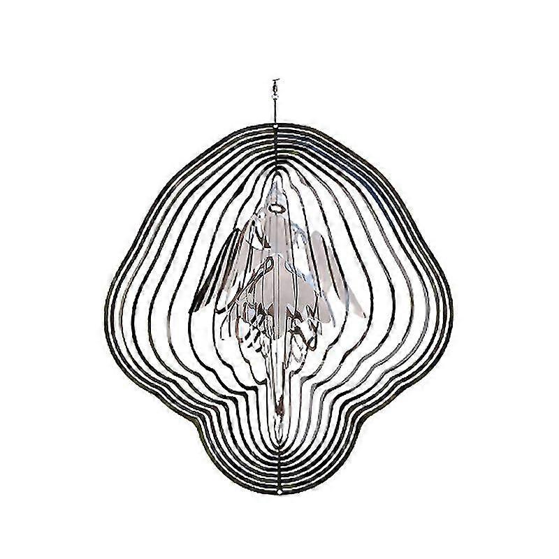 Beating Wind Spinner Heart Square Drop Shape 3d Metal Angel Wind Chimes Garden Balcony Mirror Rotating Decorative Pendant