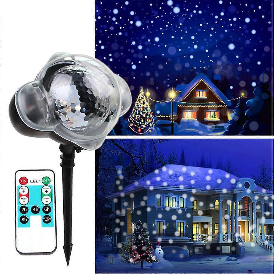 Remote Control Snowflake Lamp LED Party Laser Light Christmas Decorations For Home Garden Halloween Xmas Snow Pattern Projector