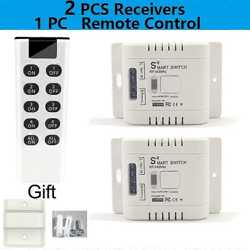 433 Mhz Smart Light Switch Wireless Remote on Off Relay AC 110V 220V 10A Controller for Home Water Heaters Ceiling Lamp Fan LED