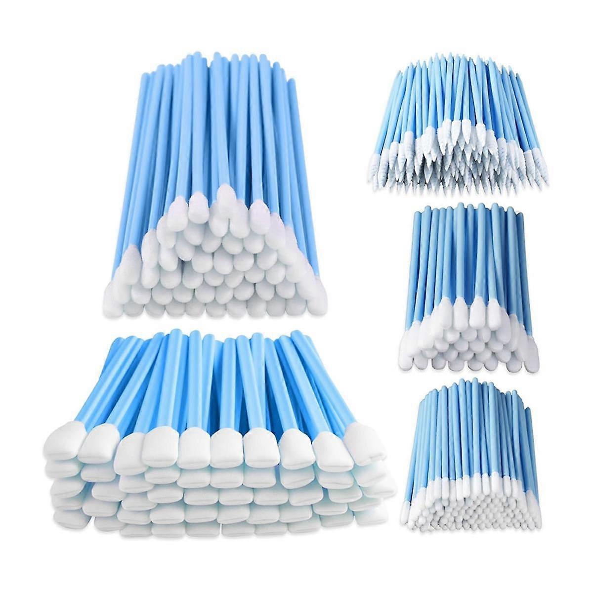 100Pcs Foam Tip Cleaning Swabs - Square Round Cleaning Swabs (5 Types), Lab Swab Stick for Inkjet P