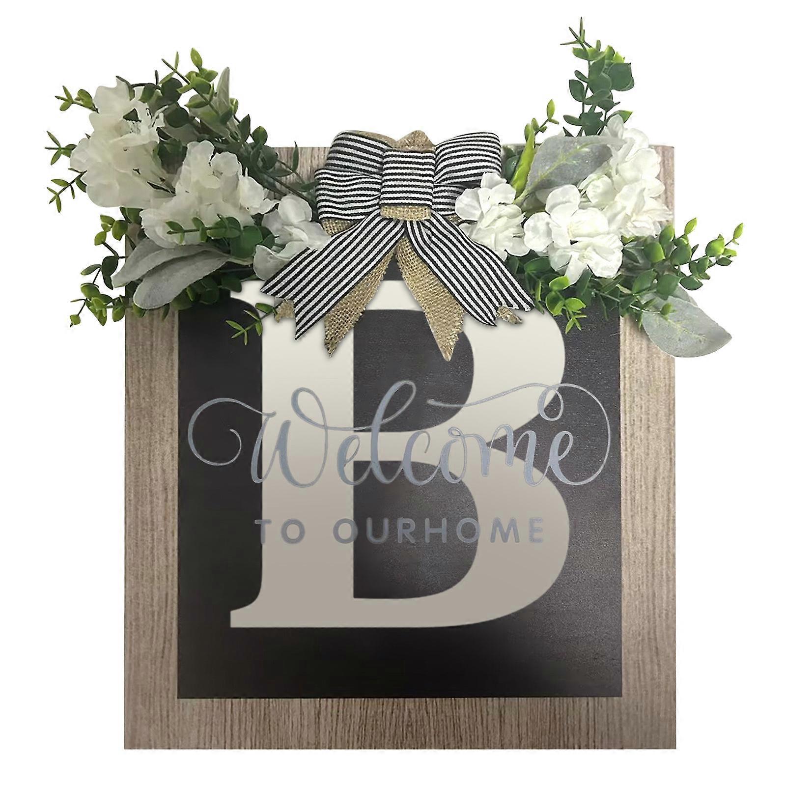 Last Name Year Round Front Door Wreath,Decorative Hanging Plaques In Front Of The Door