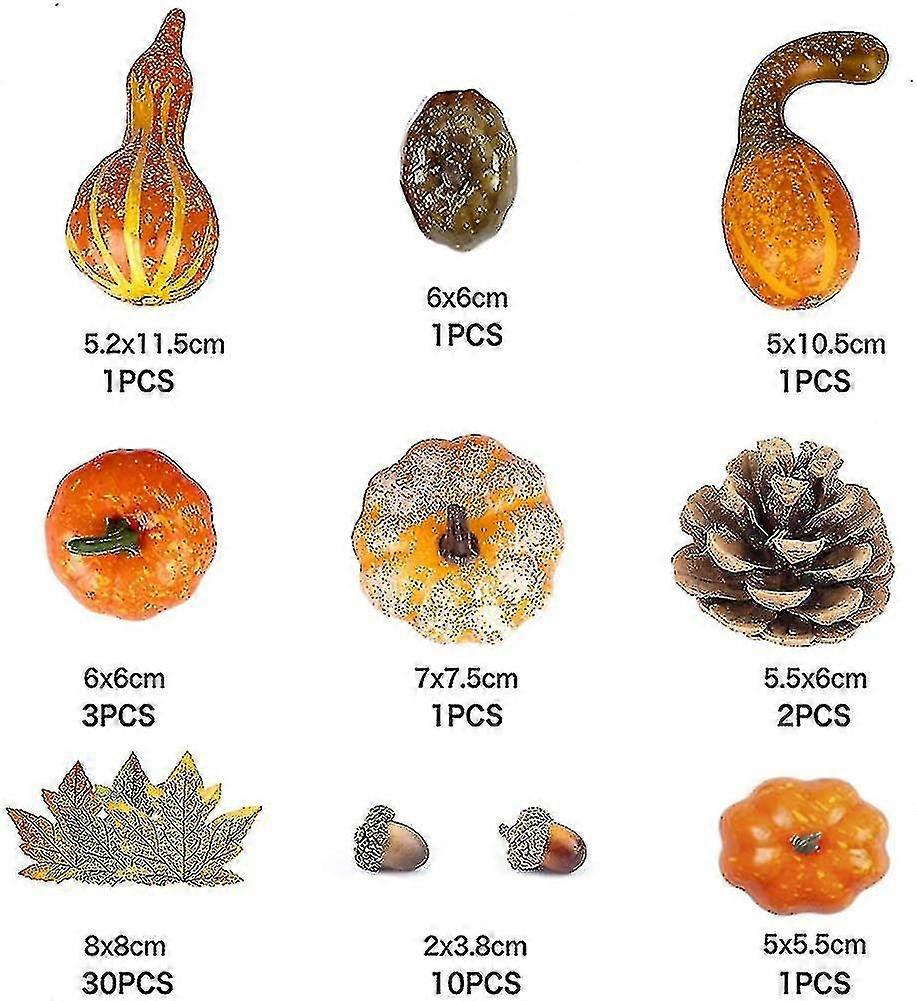 50pcs Autumn Fall Decorations.mini Artificial Pumpkins. Artificial Acorns. Fall