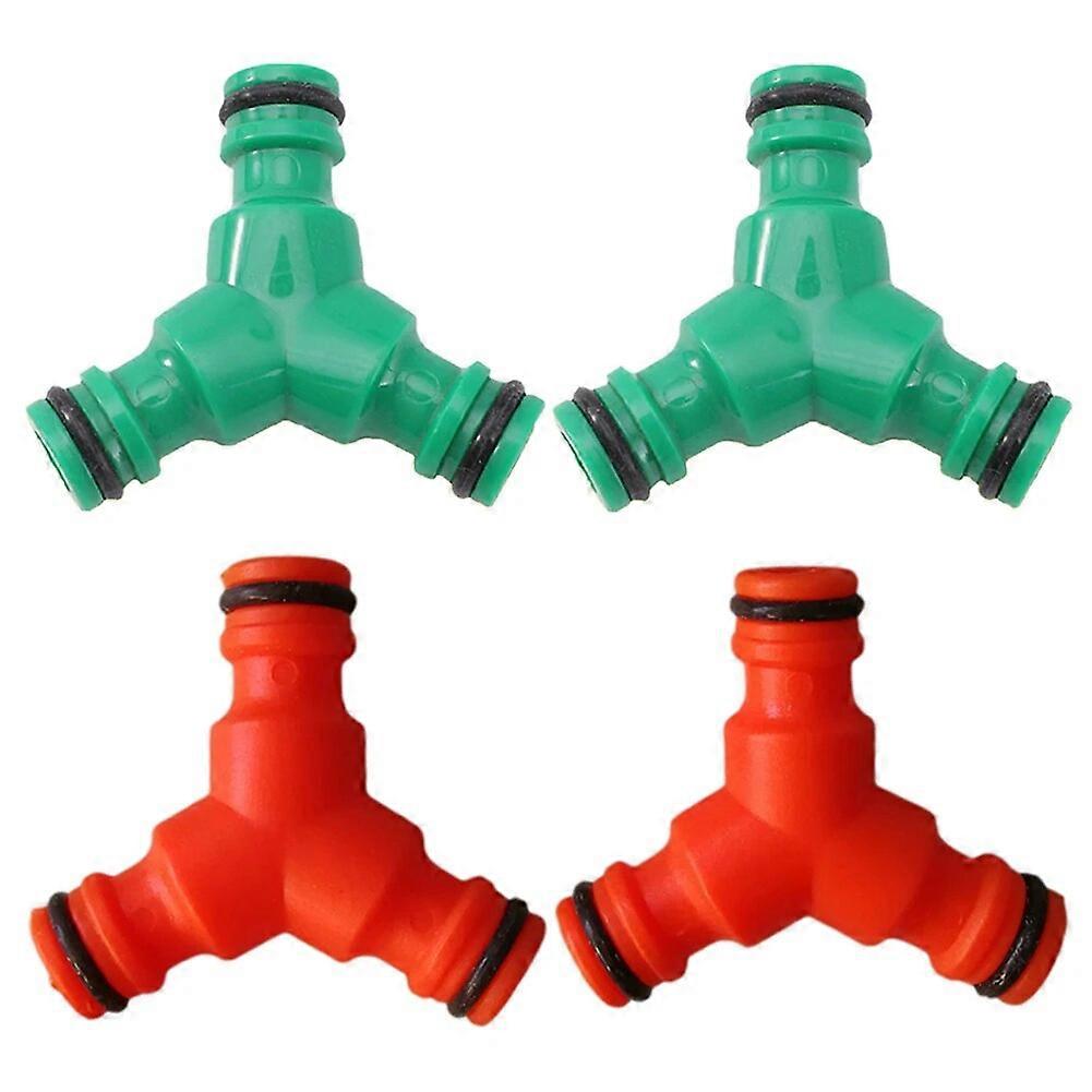 2pcs Quick Coupling Hose Y Connector 3 Way Garden Water Pipe Irrigation Tools