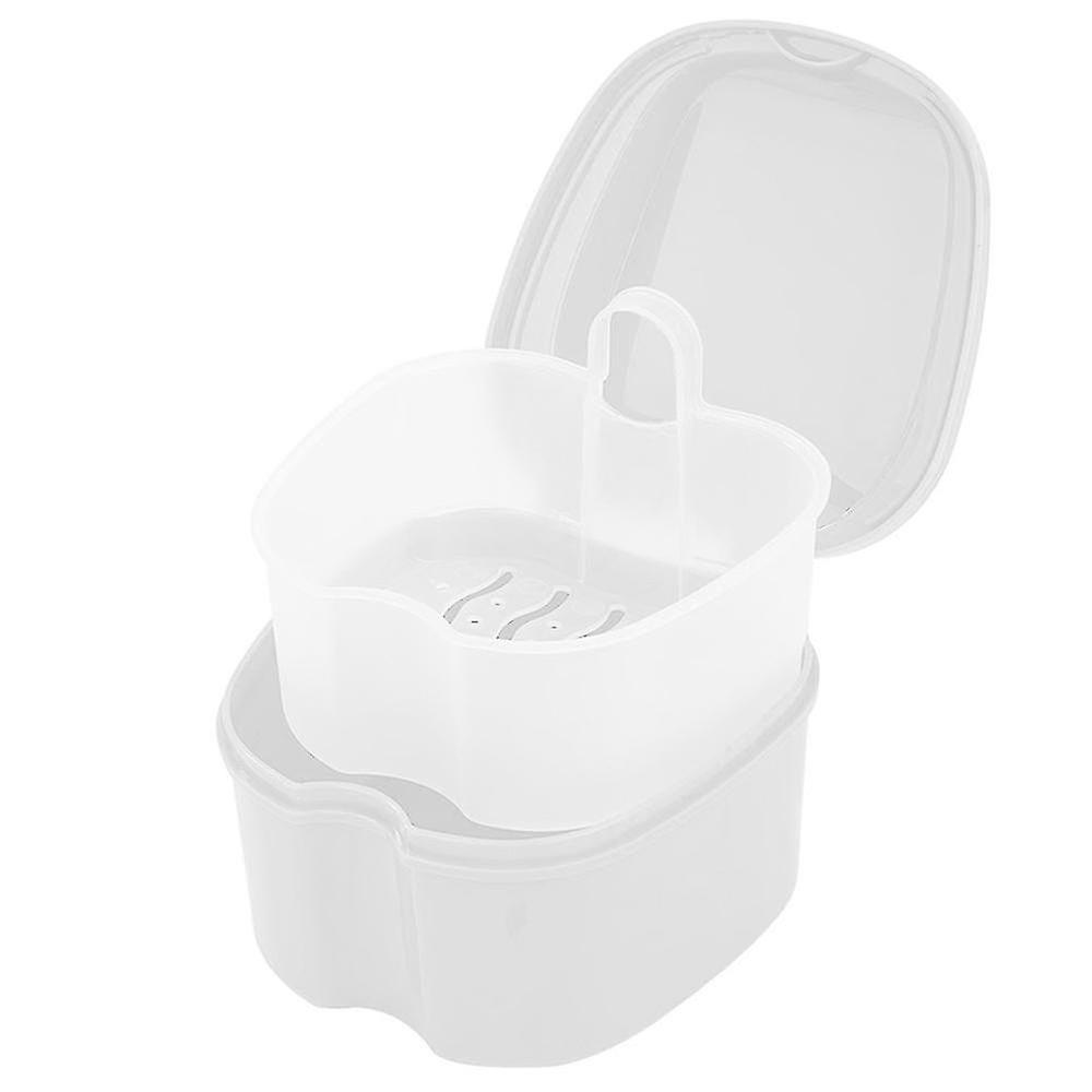Denture Case, Denture Bath Box Case Dental Orthodontic Retainer-