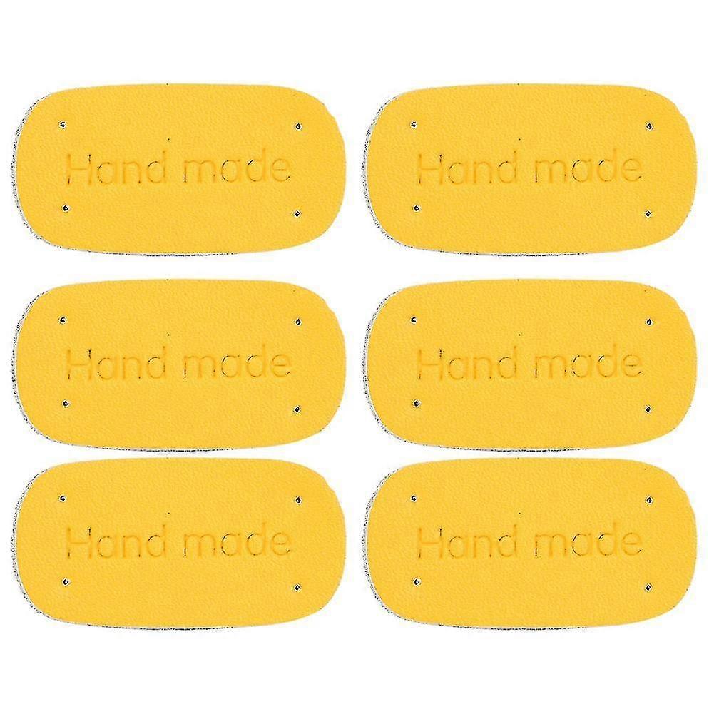 6pcs Cow Split Leather Label Diy Handmade Patch Clothes Bag Decoration Accessories