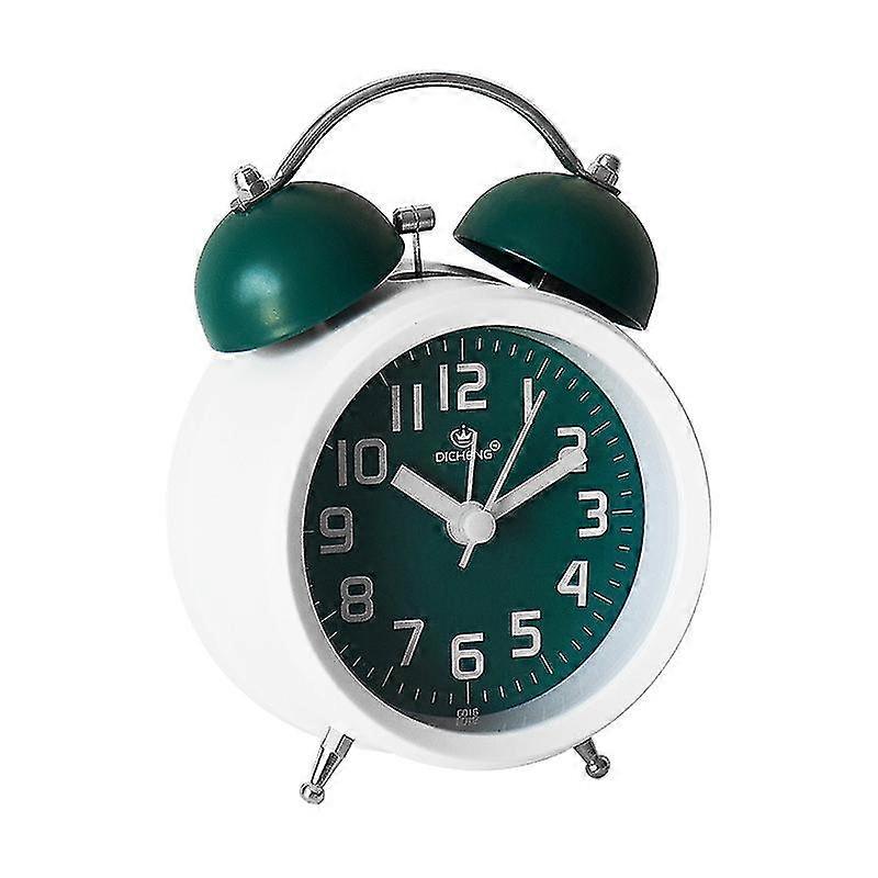 Dww-style Alarm Clock With Double Bell Bedside Table And Shelf Clock (green)