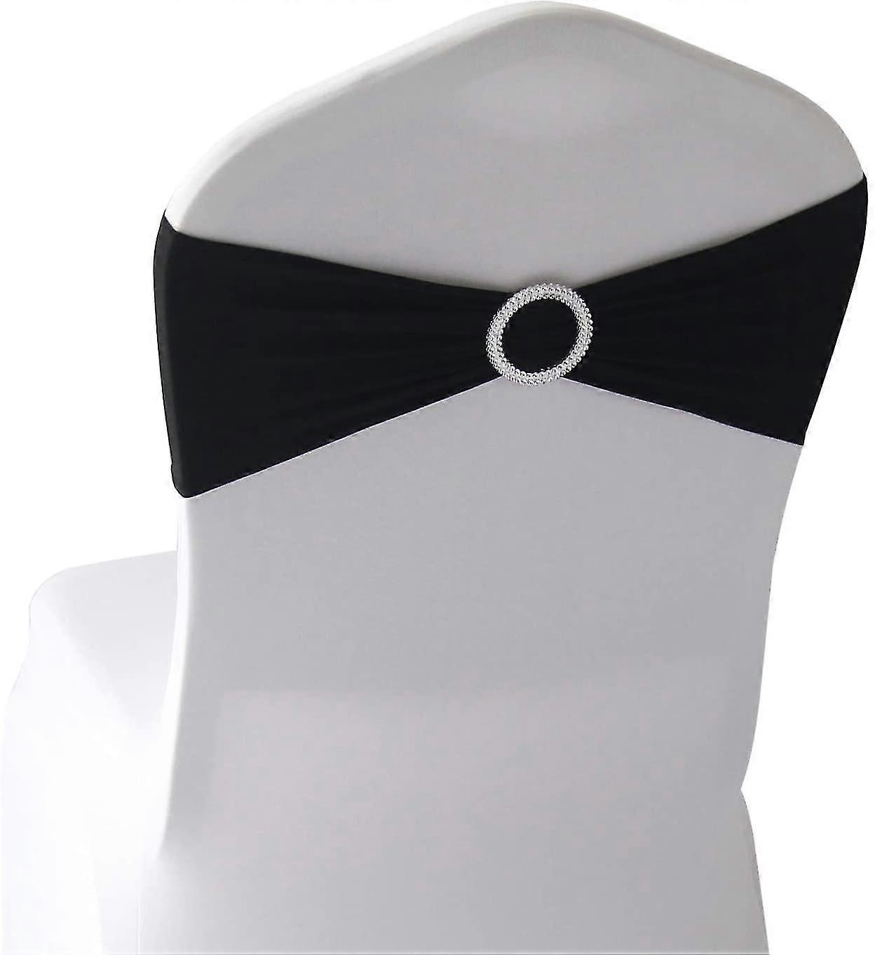 Wedding Banquet Event Decor Chair Bow Ties (black, 12 Pieces) 5.11" X 14"