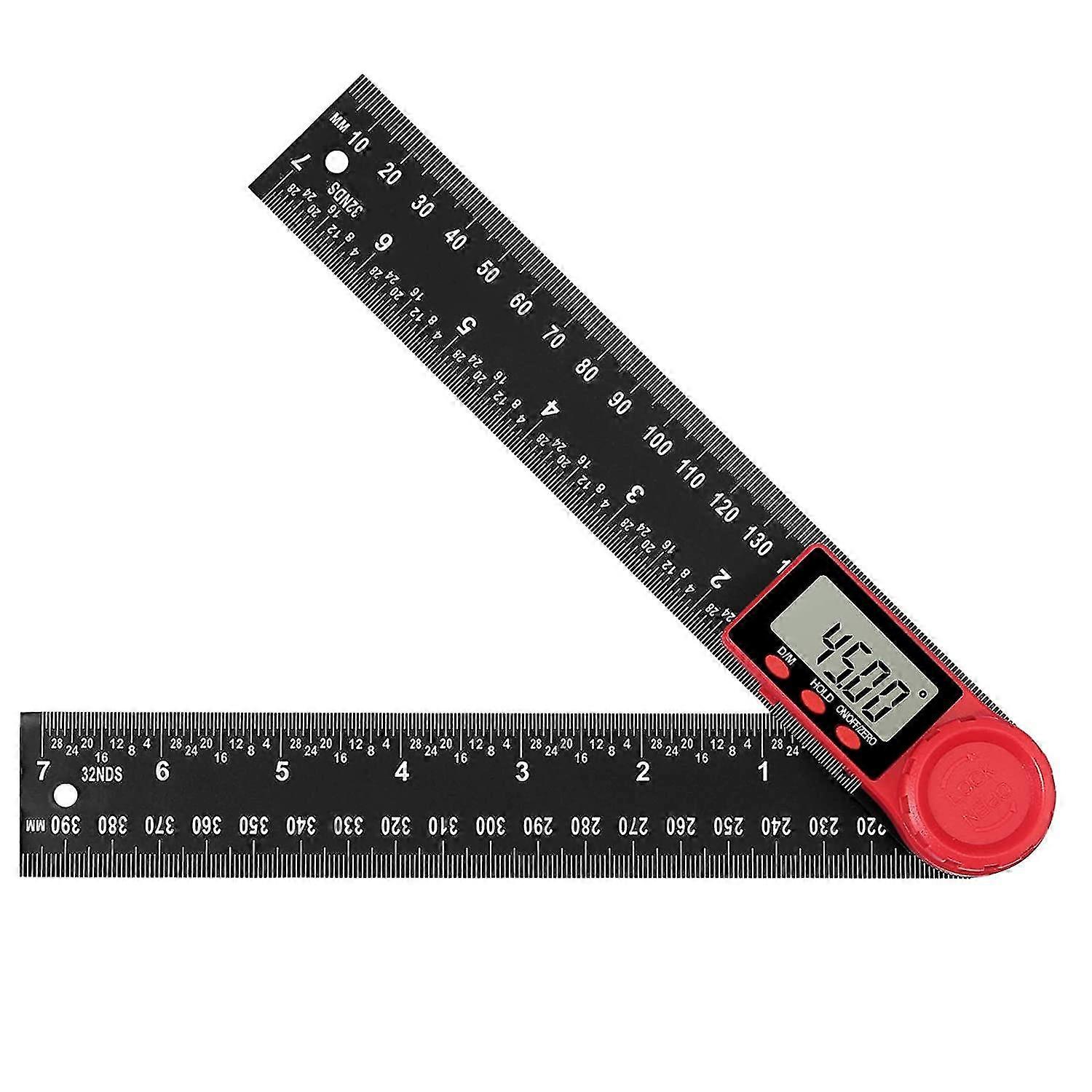 2 In 1 Digital Protractor, Lcd Digital 8-inch 200mm Angle Gauge, Zeroing, Degree Toggle And 0-360 Lock Function For Craftsmen, Diy