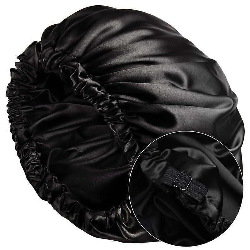 Women's Satin Nightcap Invisible Flat Adjustable Button Nightcap