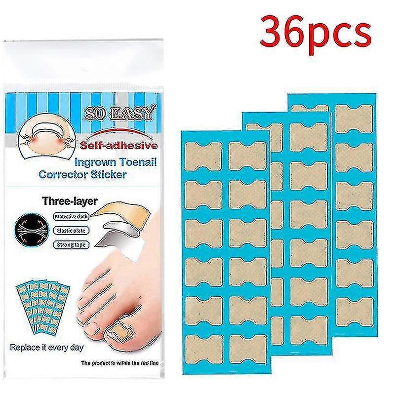36pcs Nail Correction Stickers Toenail Patch Eingewachsene Paronychie Pedicure Tool Toe Inlay Corrector Elastic Nail Patch