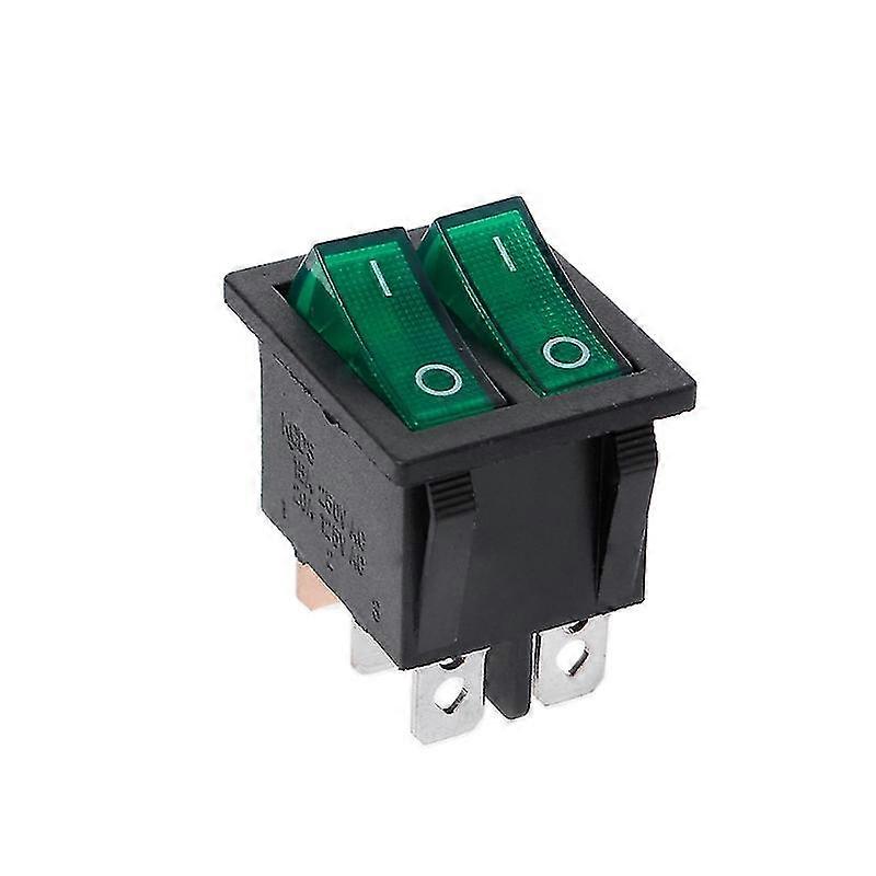Dual Boat Rocker Switch 6 Pin On-off With Green Red Light 20a 125v Ac
