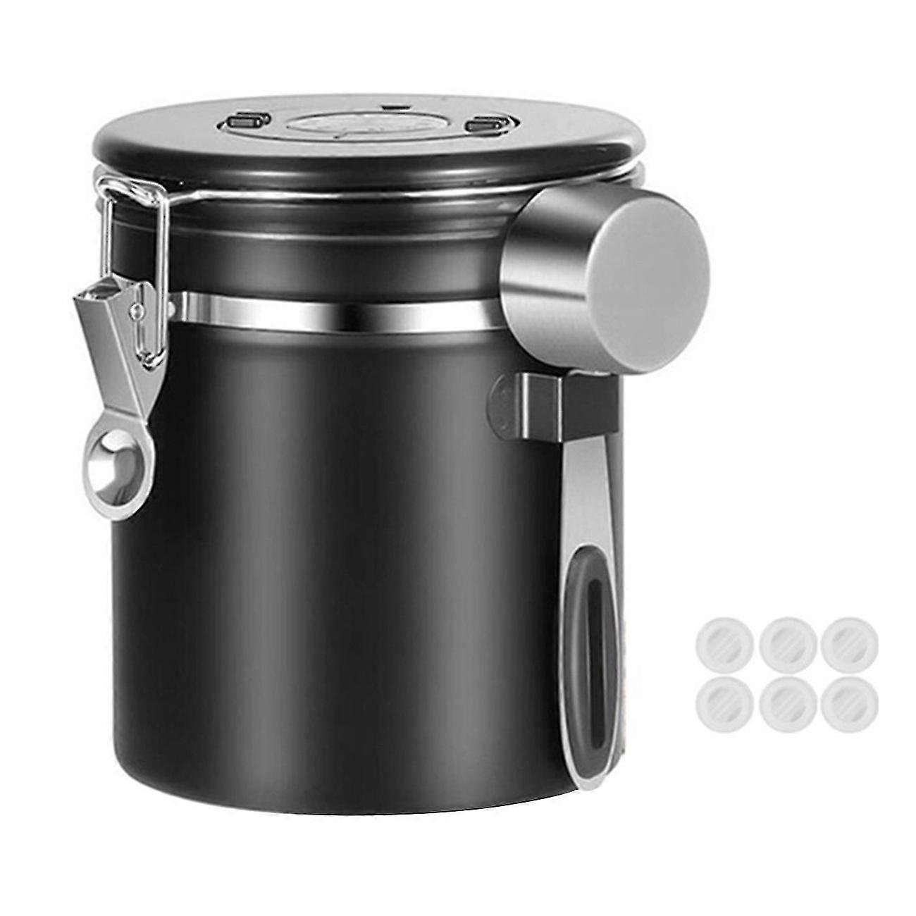 Coffee Canister,1.5l Coffee Storage Container One-way Co2 Valve With Date Tracking Wheel,for Store T