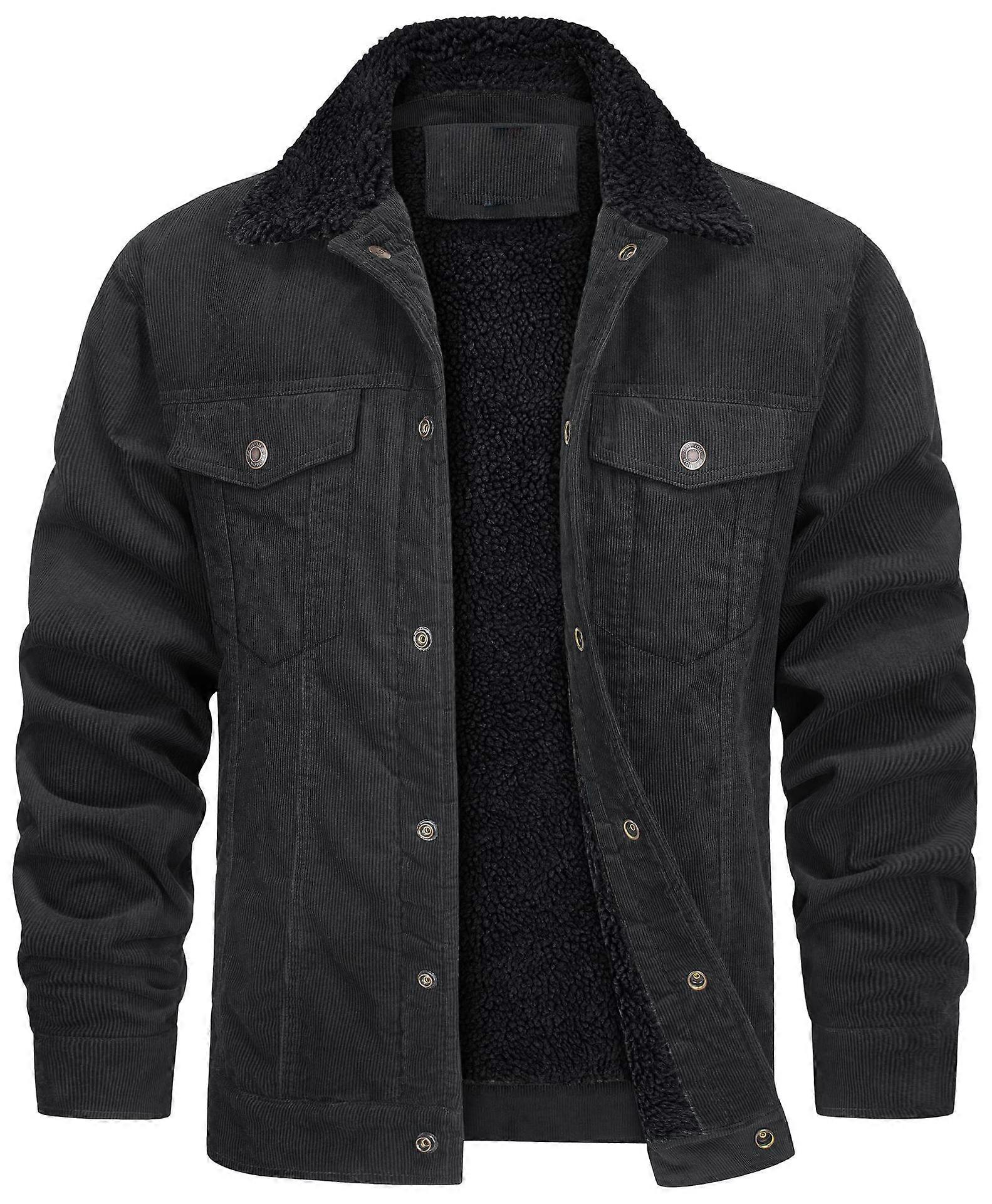 Herrenjacke 2023 neue Cord-Revers Langarm-Plüsch-lockere lässige Herrenjacke