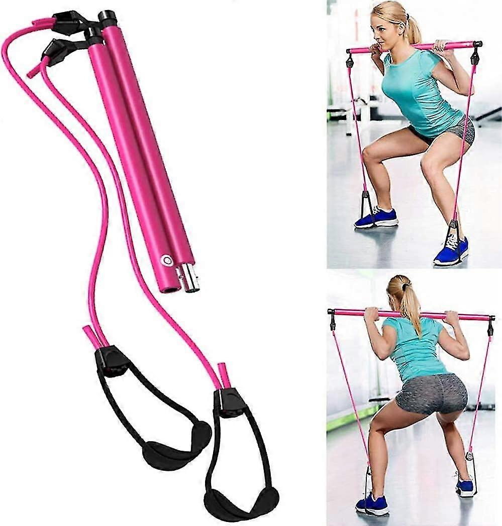 Pilate Bar Kit - Pilates Bar With Resistance Bands And Resistance Band Bar For Leg And Butt Toning, Portable Pilate Bar Set Butt Workout Equipment For