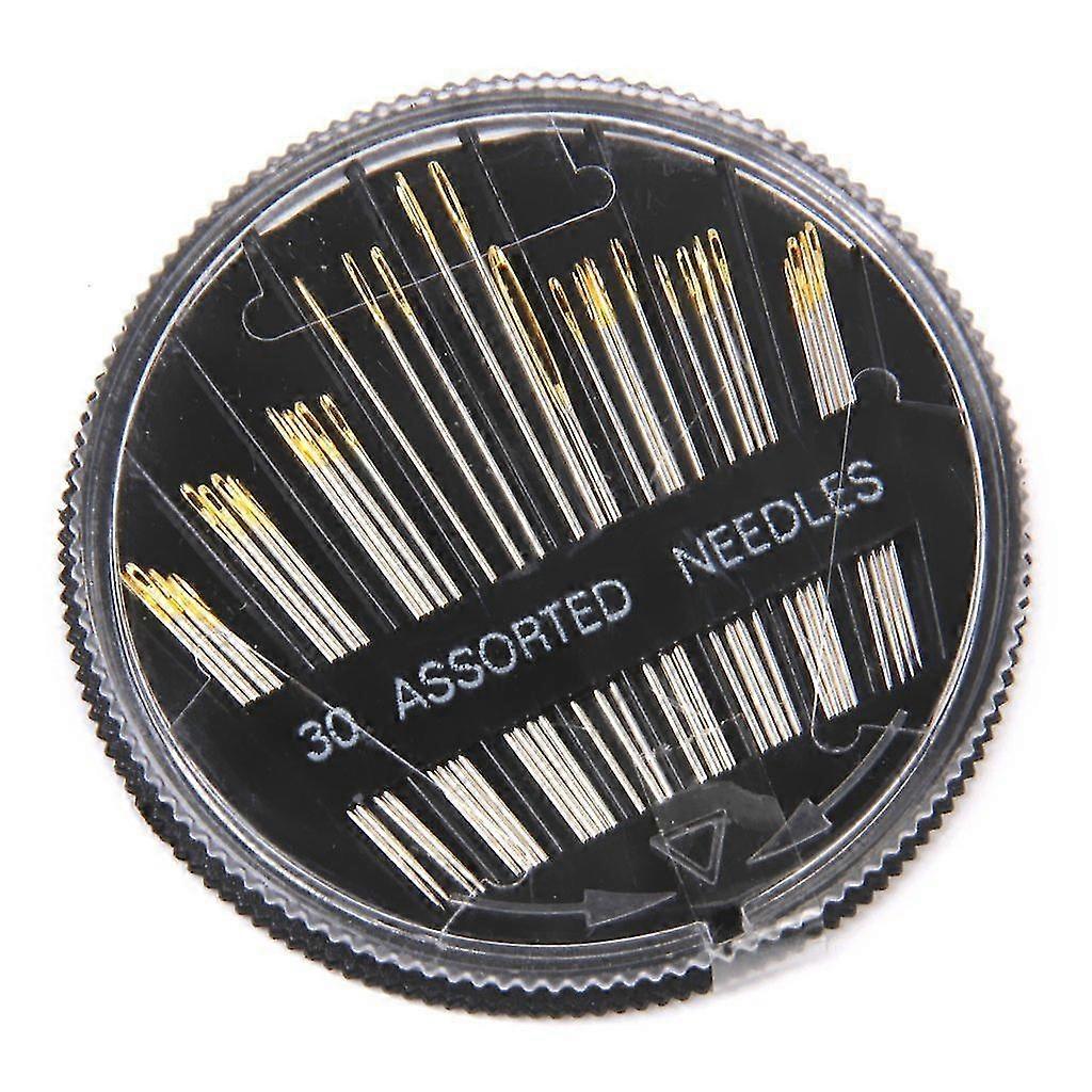 Assortiment de 30 aiguilles à coudre à la main pour broderie, réparation, artisanat, courtepointe, étui à coudre