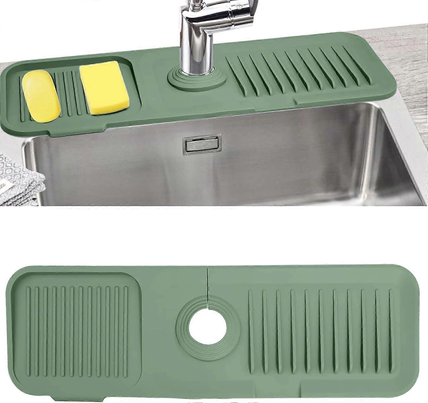 Silikonowa mata do zlewozmywaka, zlewozmywak Splash Guard Kran Taca na kapnik Mata do suszenia w kuchni Chlapanie Blat Zlewozmywak Ochraniacze Mata chłonna