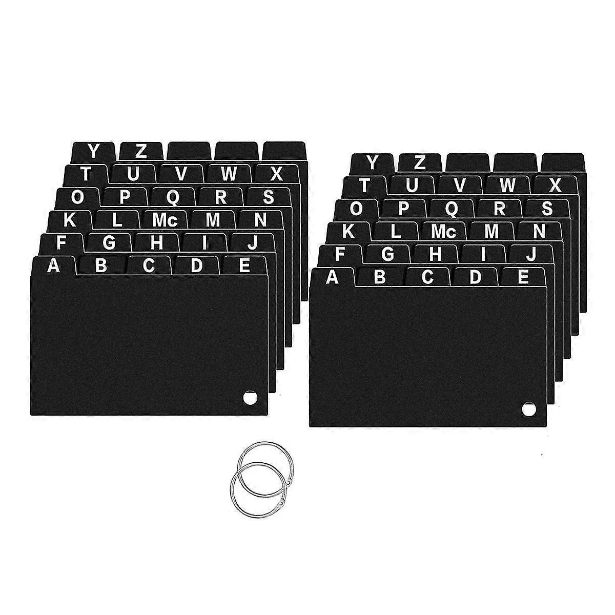 62 Pieces Black Index Card Dividers 3x5, Alphabetical Tabbed Index Card Dividers With Ring Index Card Organizer