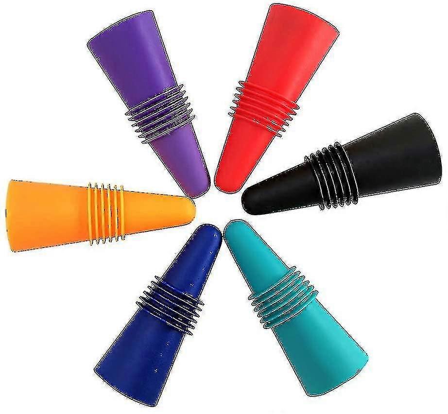 6pcs Wine Stoppers, Ak1980 Silicone Reusable Sparkling Wine Bottle Stopper