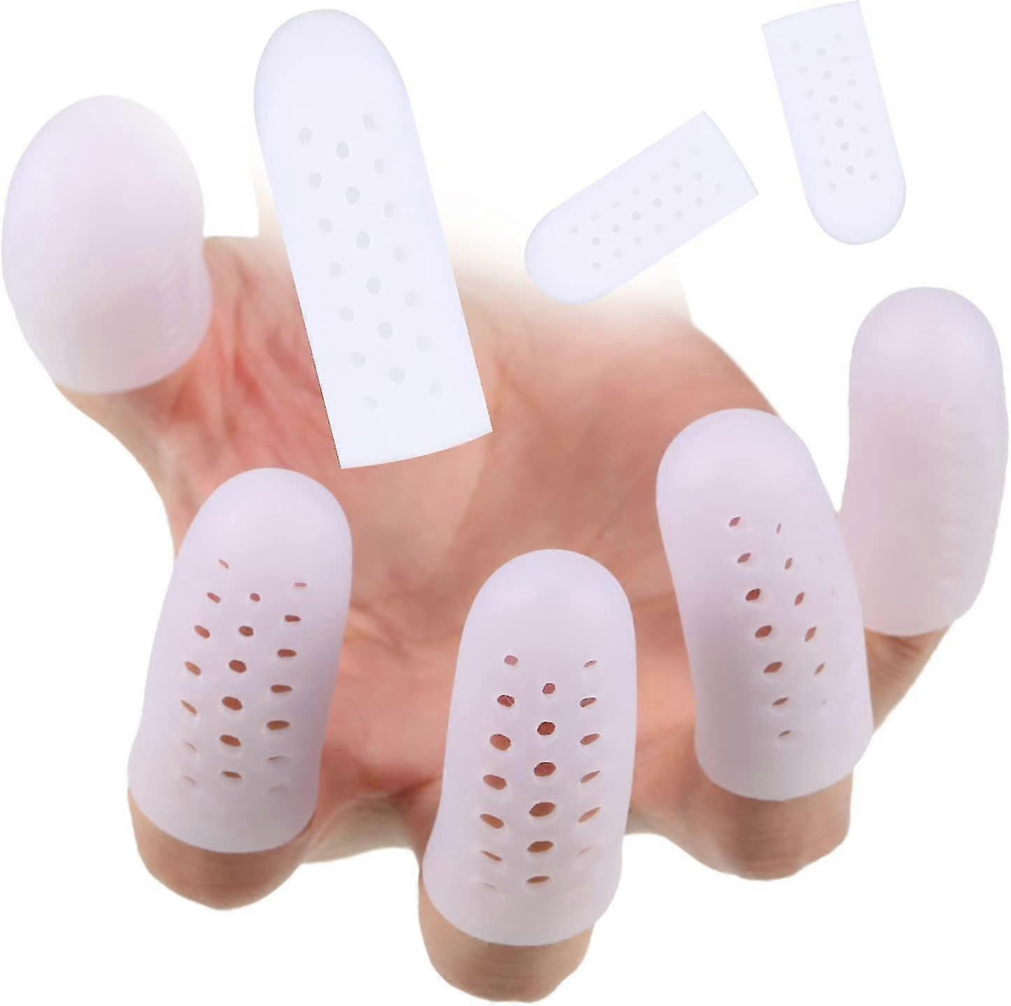 Breathable Soft Silicone Toe Protector Perforated Finger Sleeves - 20 Pieces
