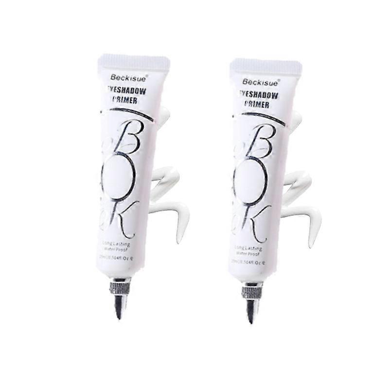 2PCS Matte Eyeshadow Primer for Oily Lids White Eyeshadow No Crease Eye Primer Makeup Eyeshadow Base Waterproof