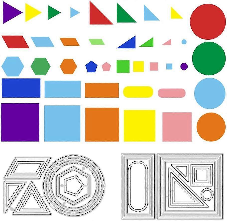 40pcs Geometry Frame Cutting Dies Card Making Die Cut Square Circle Carbon Steel Die Cuts Stencils Card Scrapbooking Embossing Template Dies for DIY C