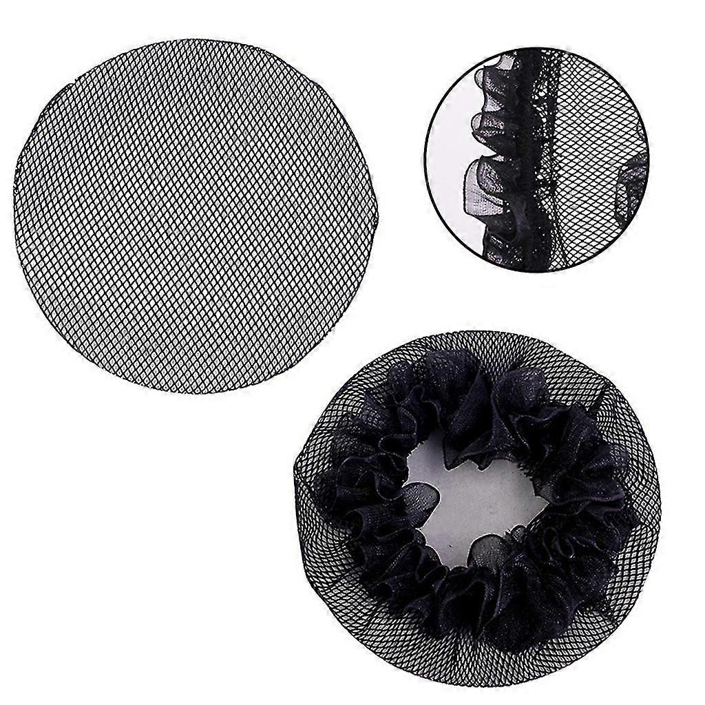 10pcs Small Hole Black Elastic Mesh Snood Hair Net Bun Cover For Ballet Dance