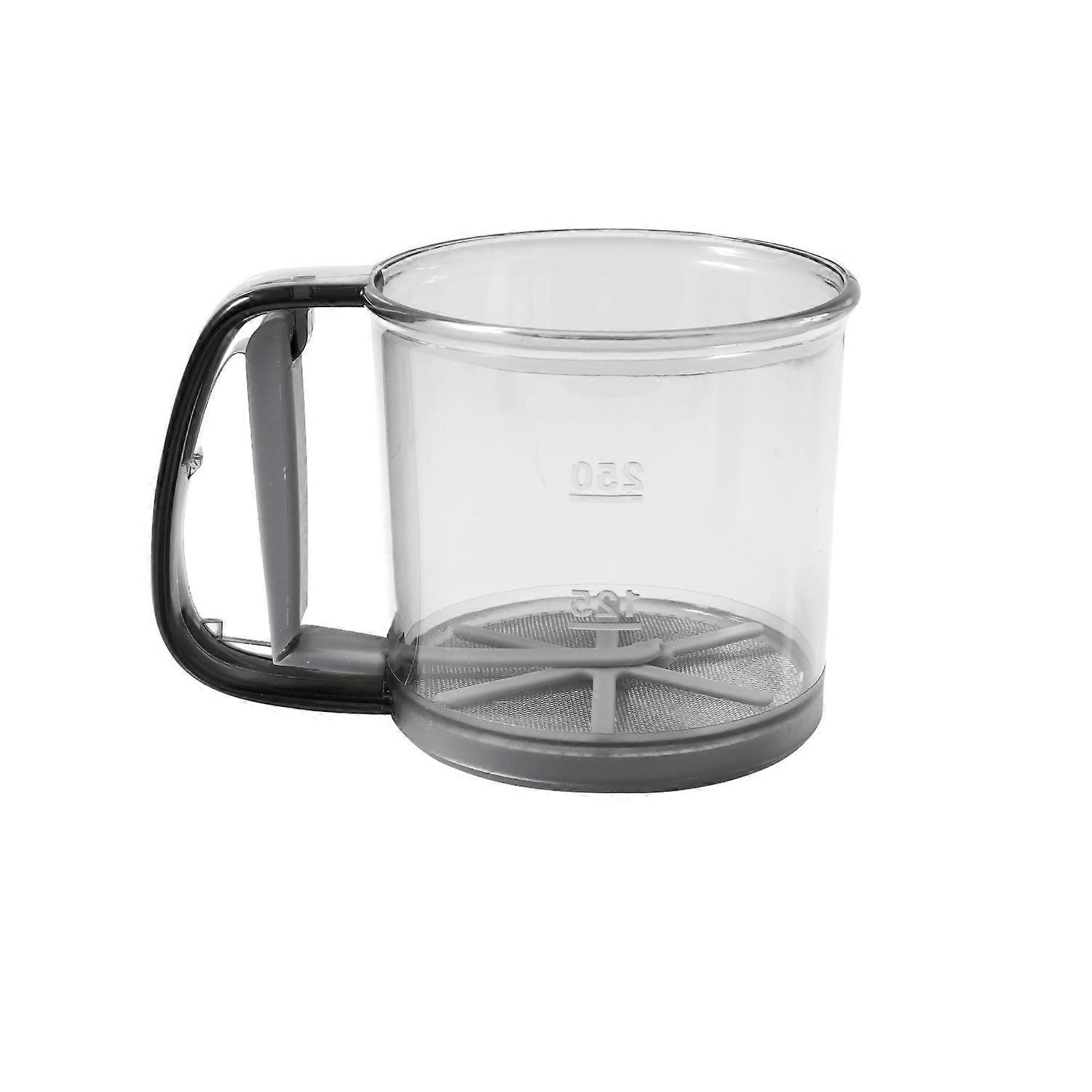 Transparent Hand Held Flour Sifter, Visible with Scale Handled Semi-Automatic Non-Stick Sifter,Large Capacity Baking Sieve Cup