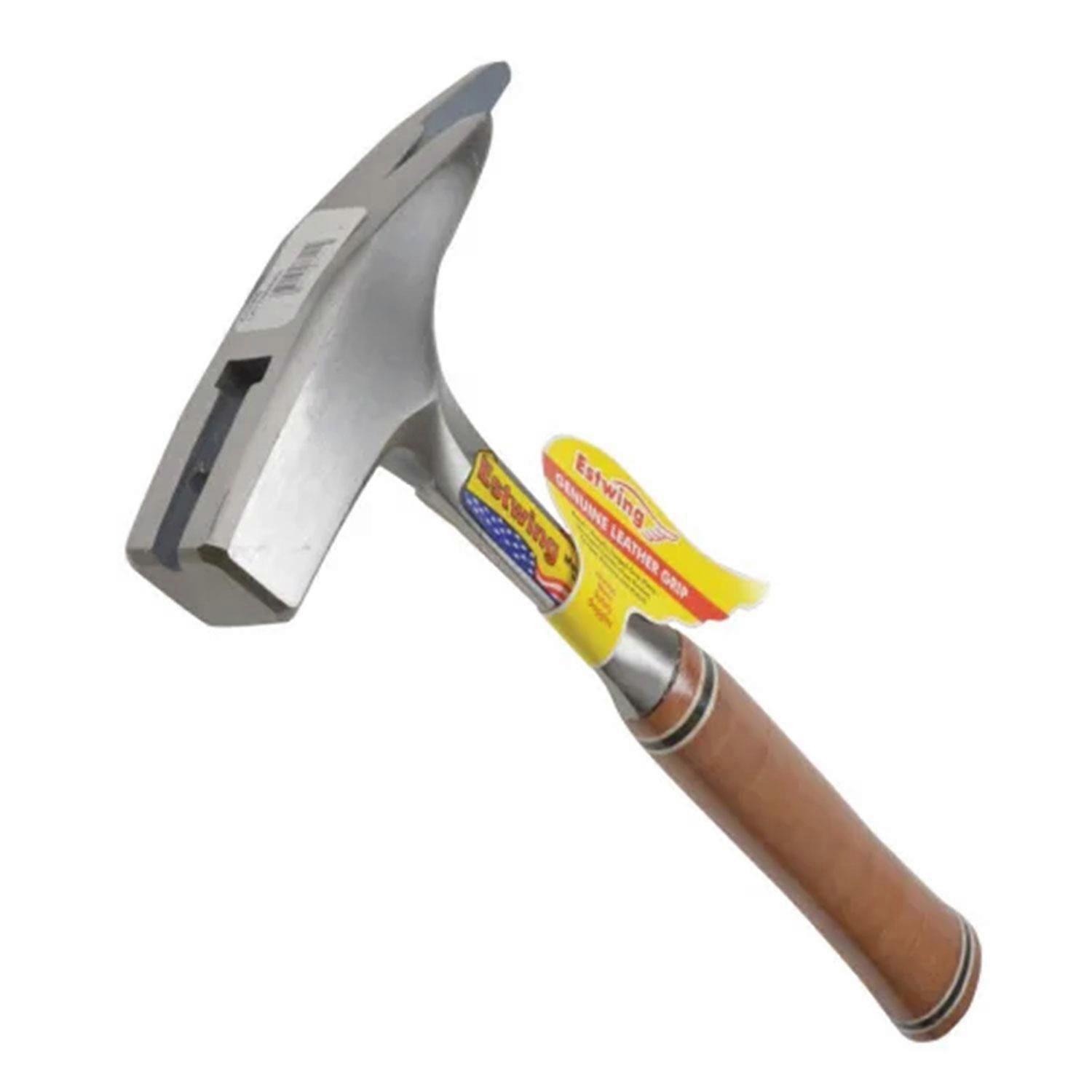 E239MS Roofer's Pick Hammer Leather Grip - Smooth Face