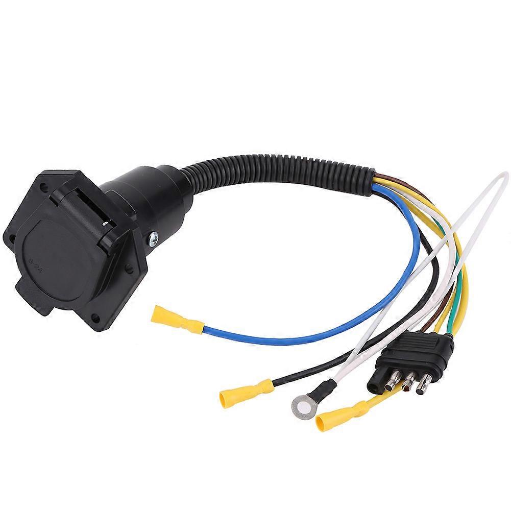 6-24V 4 to 7 Way Trailer Flat Adapter Socket Plug Converter Wire Connector for Caravan Towbar