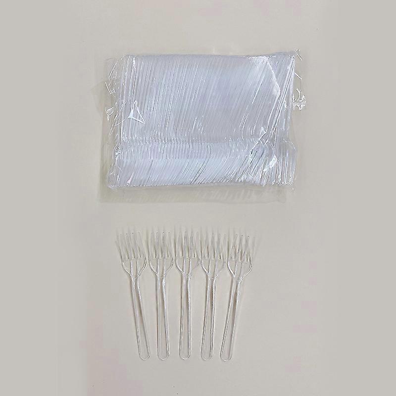 Adesivo - forchetta in plastica 100pz - colore trasparente