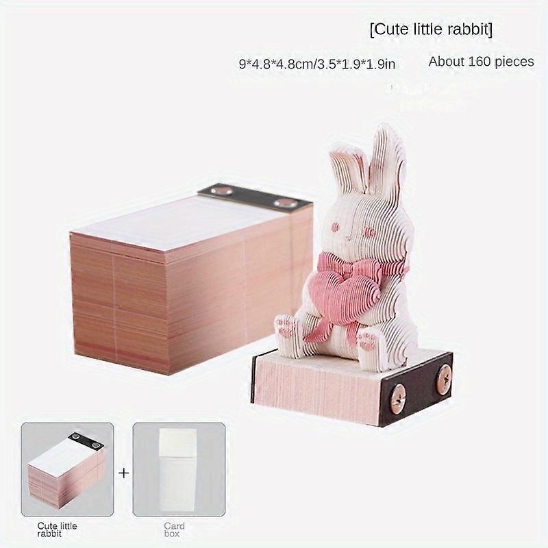 Rabbit three-dimensional sticky notes creative sticky notes cartoon cute decorative desktop ornaments