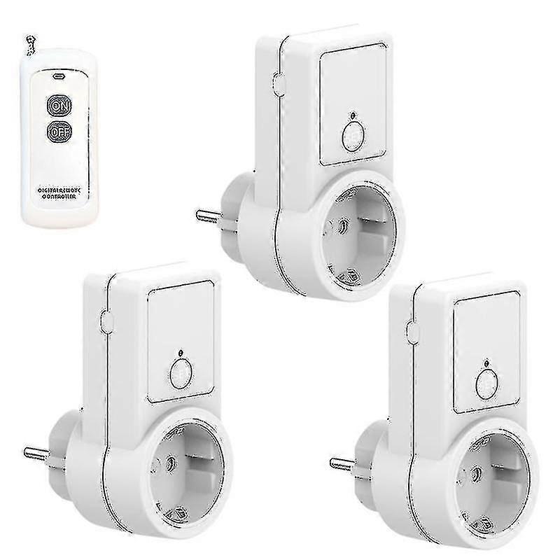 1-5x trådløs smart fjernbetjening switch stikkontakt eu stik