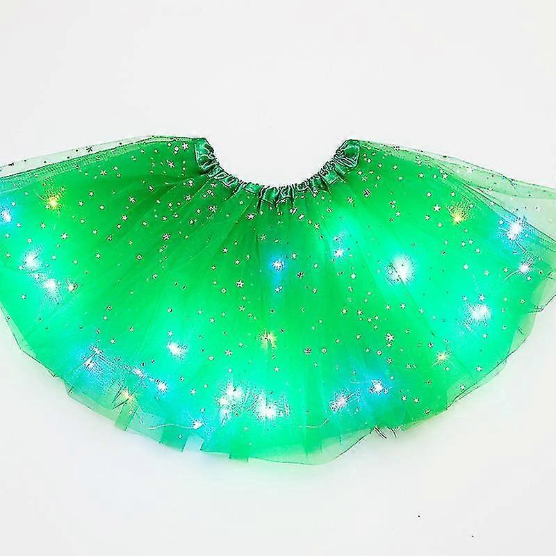 Frauen Led Rock Light Up Star Tanzröcke Layered Ballett Tutus Elastisches Netz Tüll Mini Rock Party Karneval Kostüm