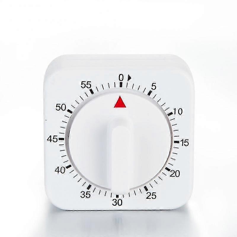 60 Minutes Kitchen Timer Count Down Alarm Reminder White Square Mechanical Timer For Kitchen Food Preparation Baking Ringing 3s