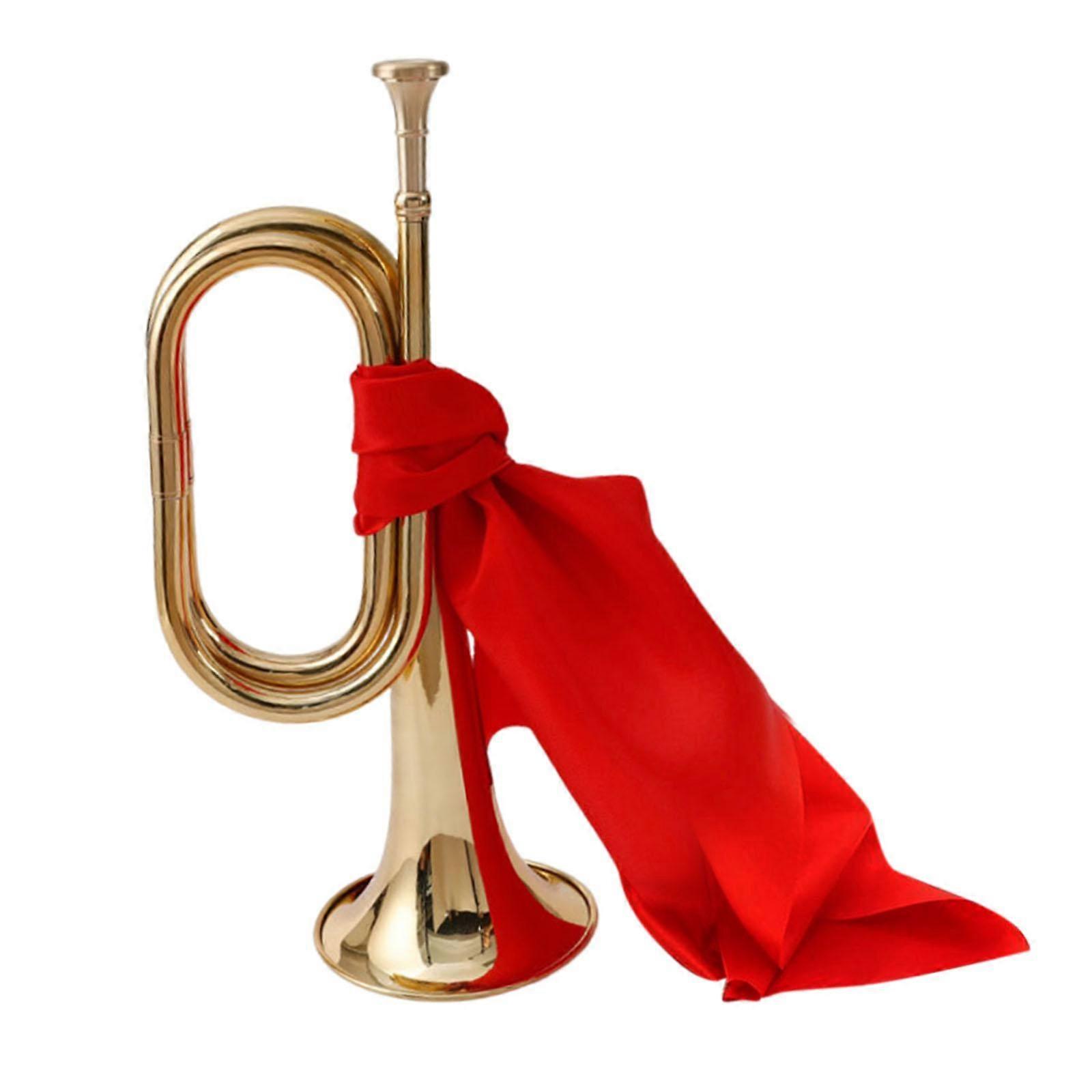 Blowing Bugle Portable C Bugle Cavalry Trumpet for Beginner School Band Kid 2Pcs