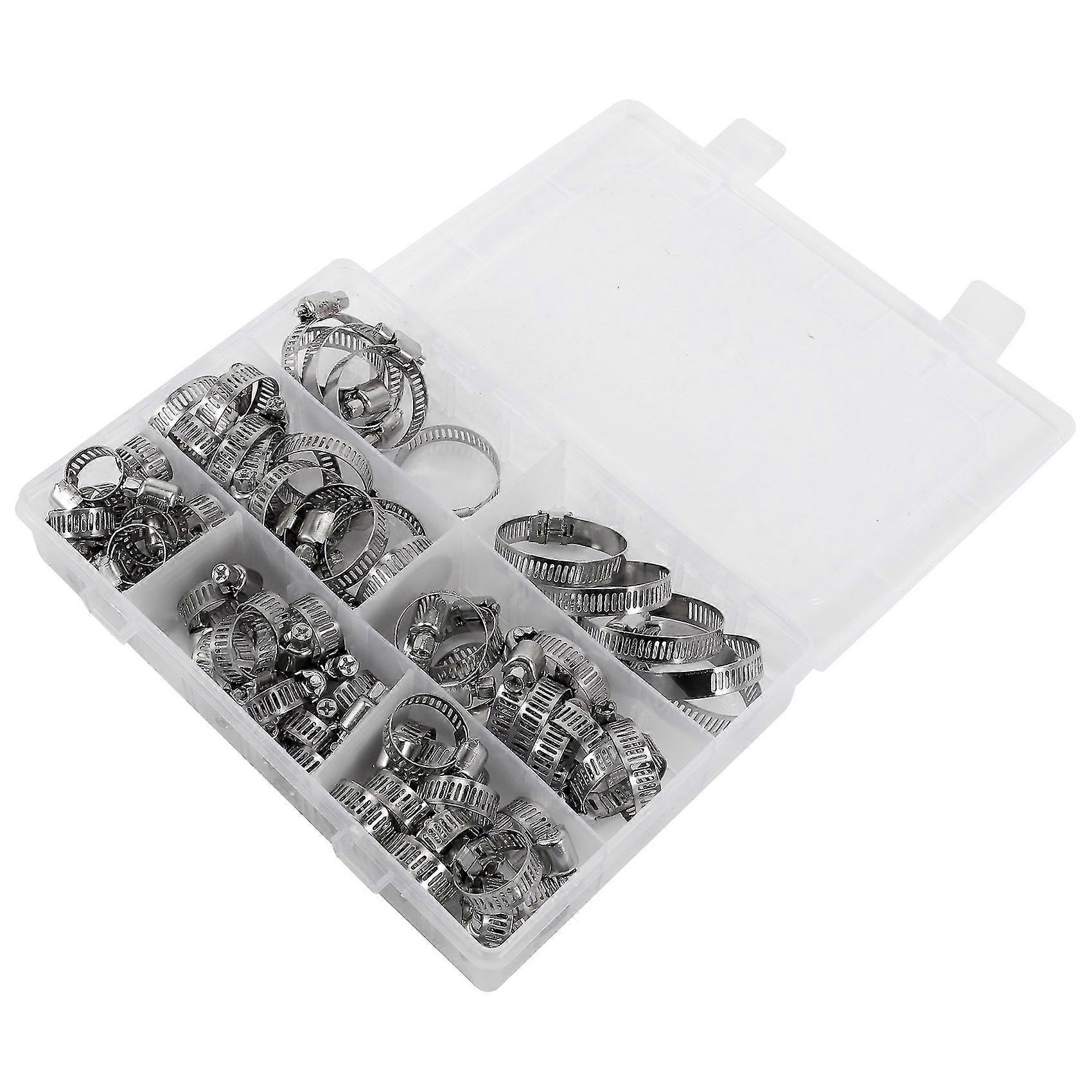71 Pcs Hose Clamps Set Stainless Steel Adjustable Pipe Clamps 8-38mm Hose Clamps for Fuel Gas Pipe
